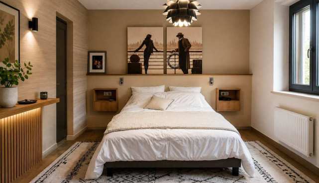 Installation électrique et éclairage d’une chambre – Naoned Électricité