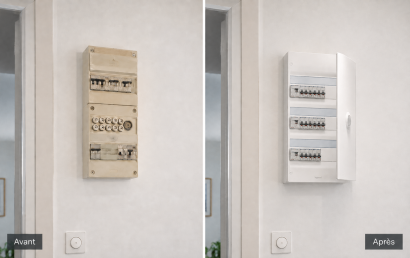 Avant et après le remplacement d’un tableau électrique