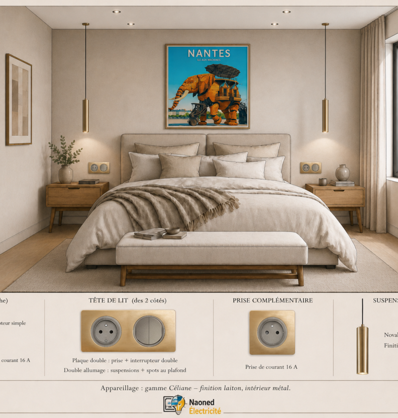 Exemples d’aménagements électriques pensés pour la chambre